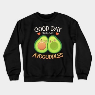 Avocuddles Kawaii Cute Avocado Funny Food Pun for Vegan Crewneck Sweatshirt